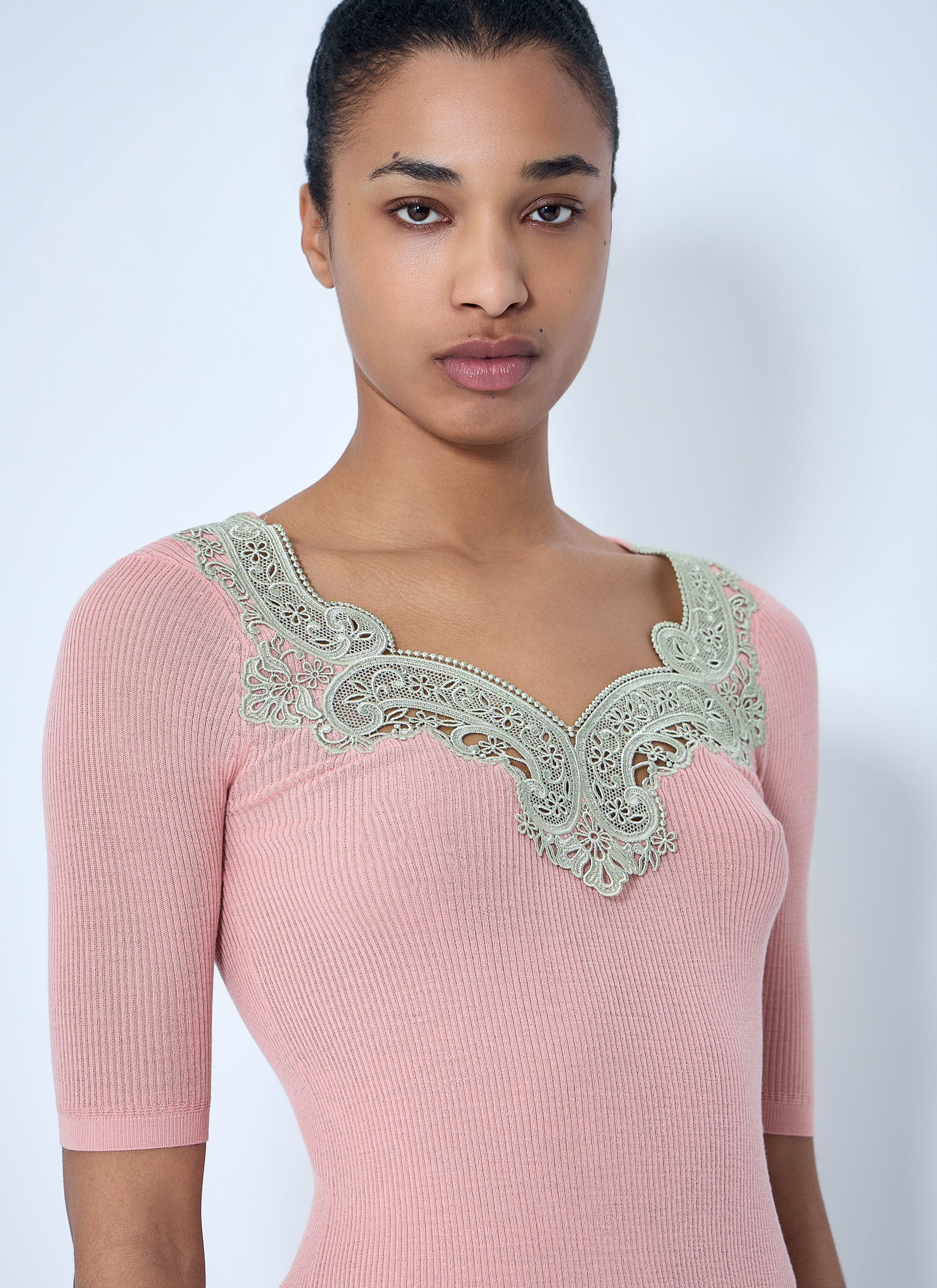 Chloé Women Embroidered Neckline Knit Top CHLOE