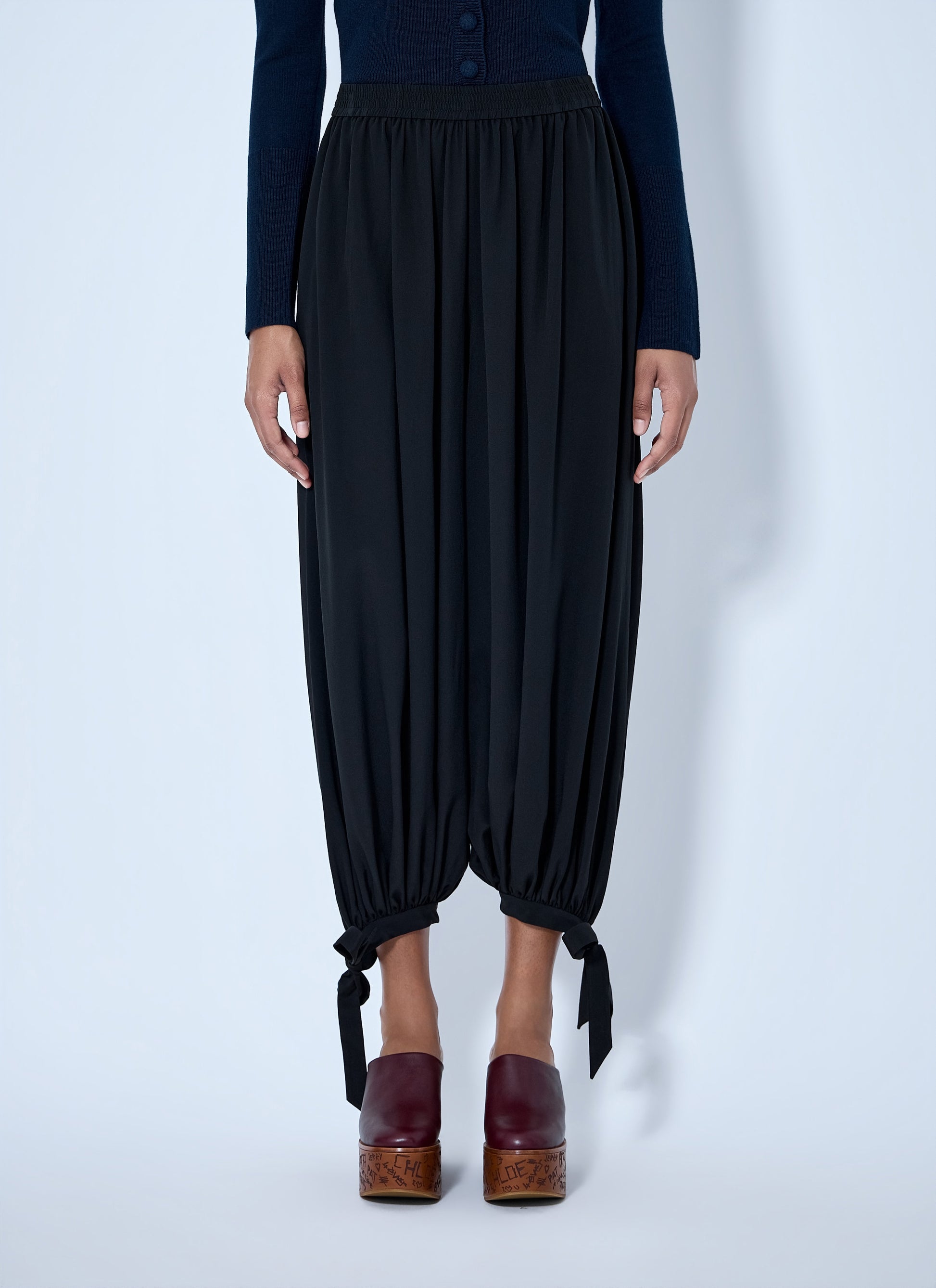 Chloé Women Fluid Pleated Pants In Crêpe De Chine CHLOE