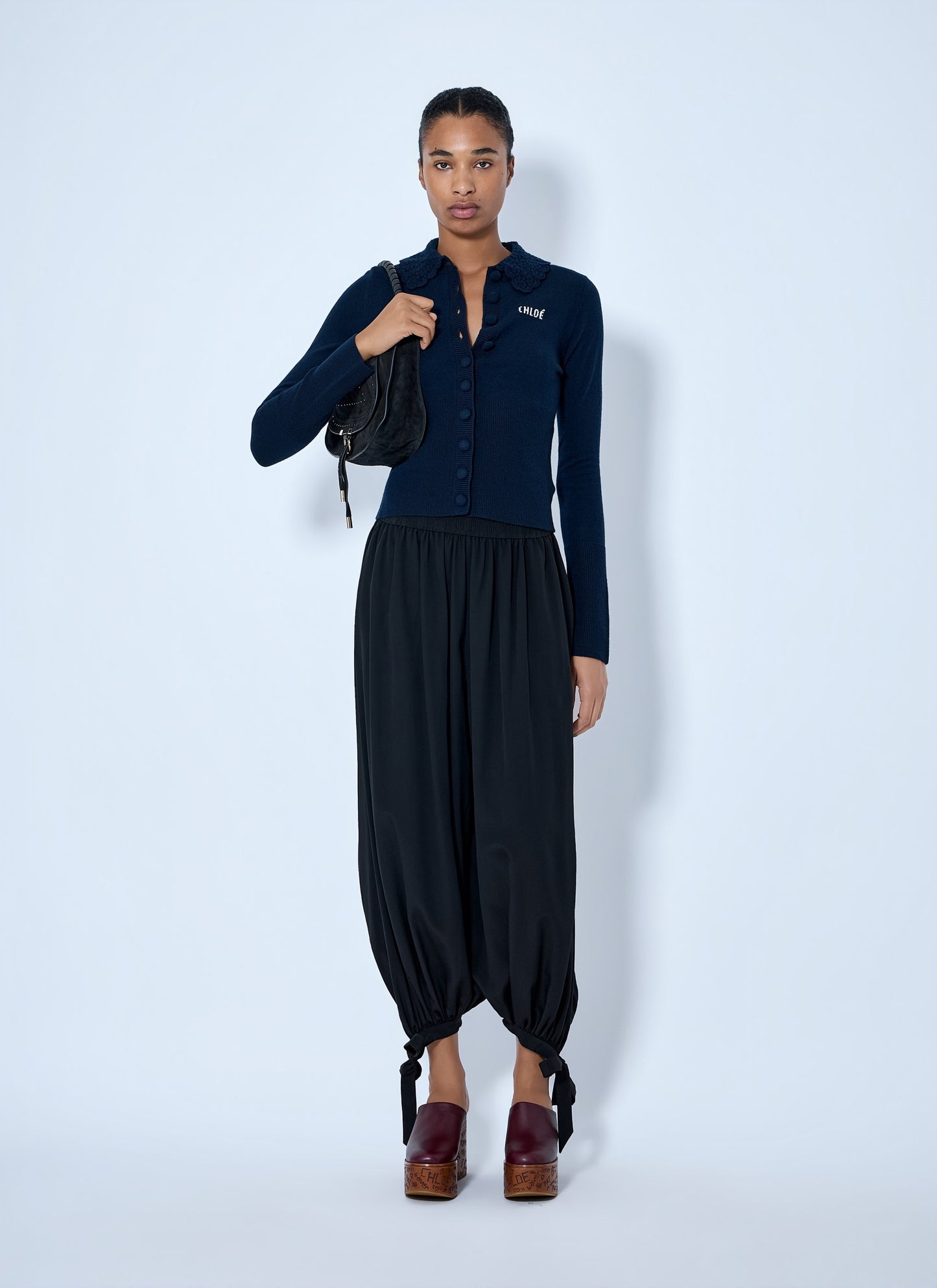 Chloé Women Fluid Pleated Pants In Crêpe De Chine CHLOE