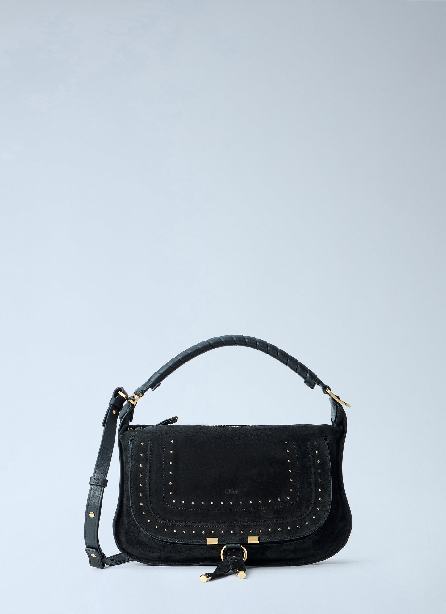 Chloé Women Marcie Medium Studded Suede Shoulder Bag CHLOE