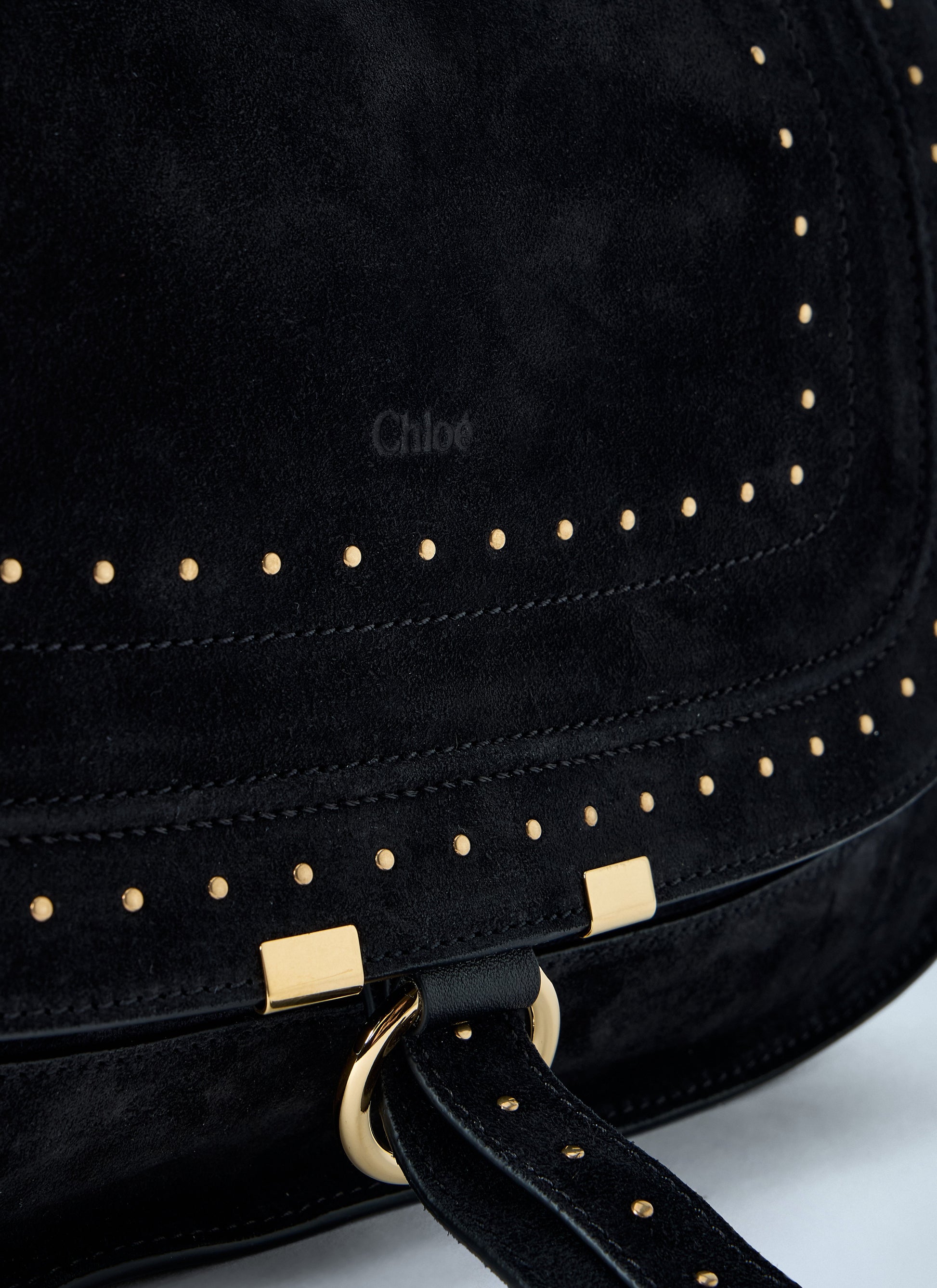 Chloé Women Marcie Medium Studded Suede Shoulder Bag CHLOE
