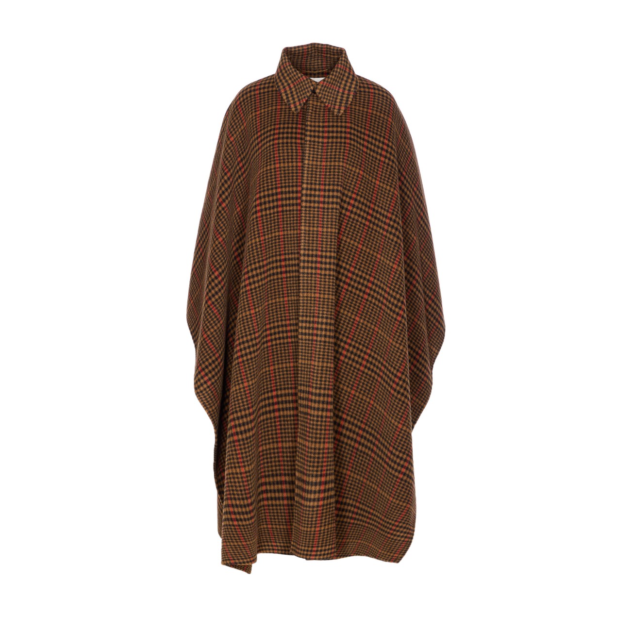 Saint Laurent Women Combed Wool Plaid-Cape