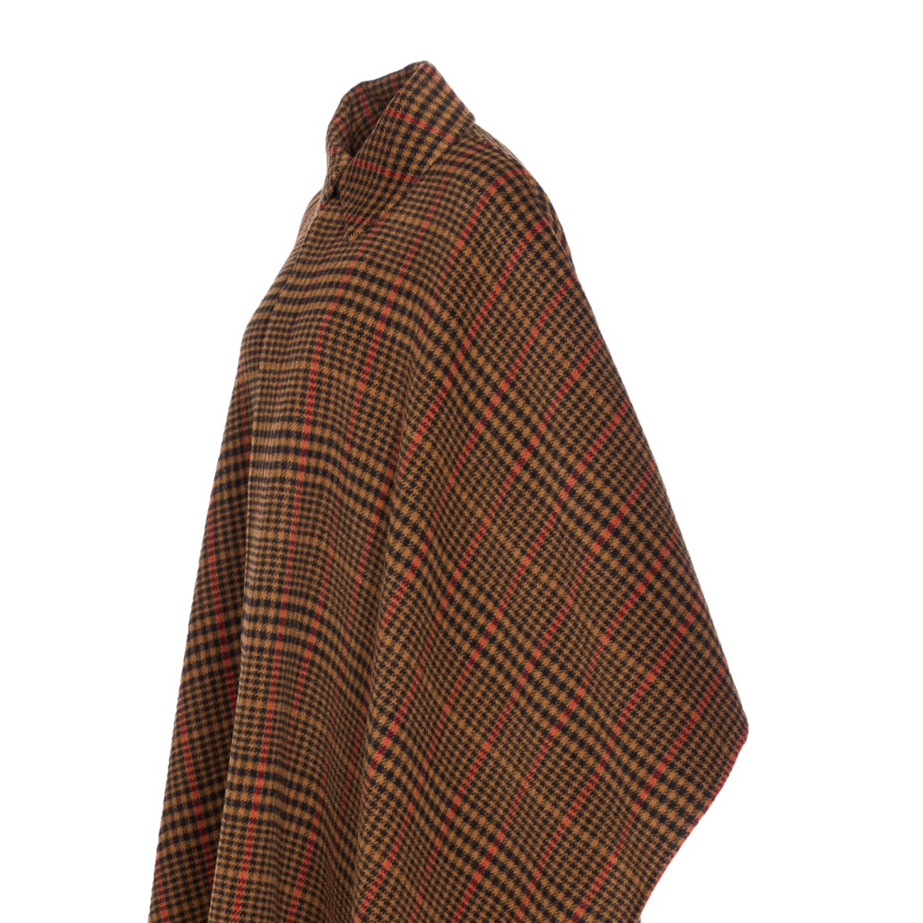Saint Laurent Women Combed Wool Plaid-Cape