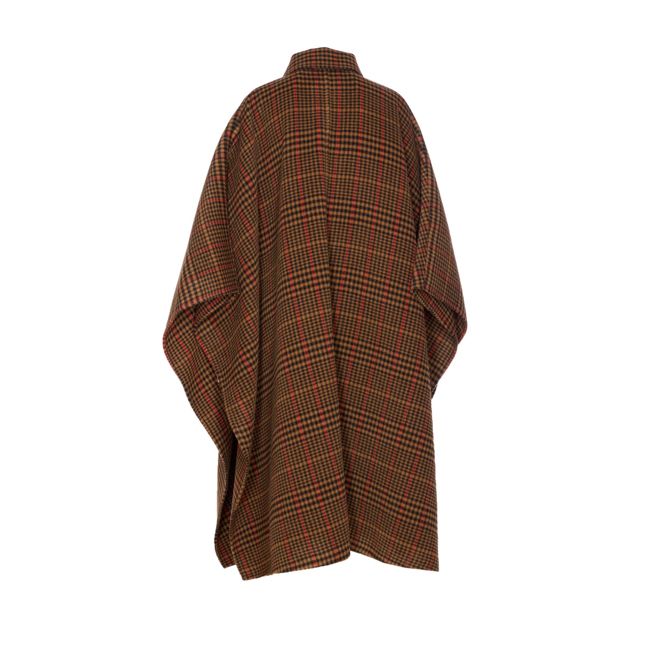 Saint Laurent Women Combed Wool Plaid-Cape
