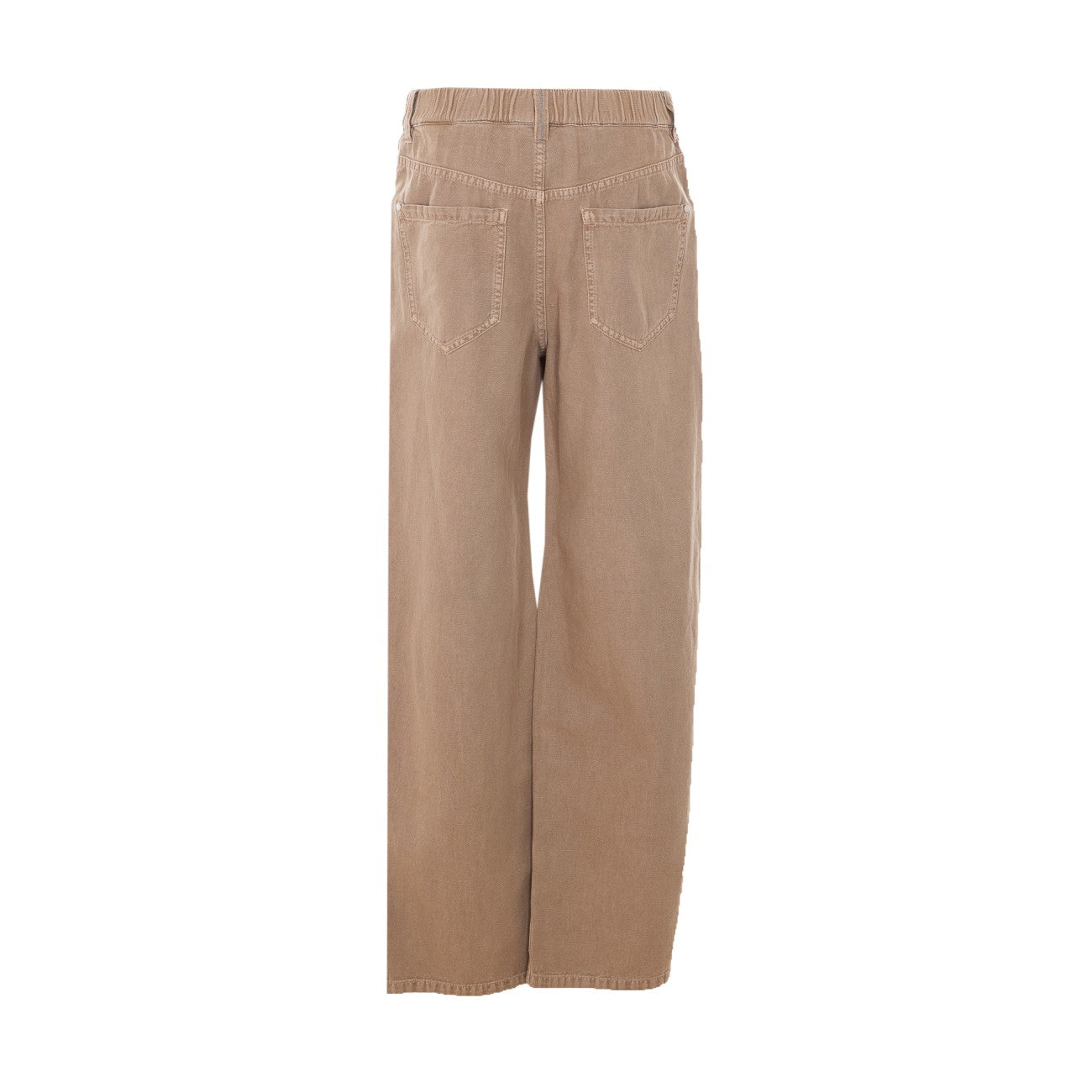 Brunello Cucinelli Women Contemporary Trousers In A Garment-Dyed Cotton And Linen Cover With Jewelry BRUNELLO CUCINELLI
