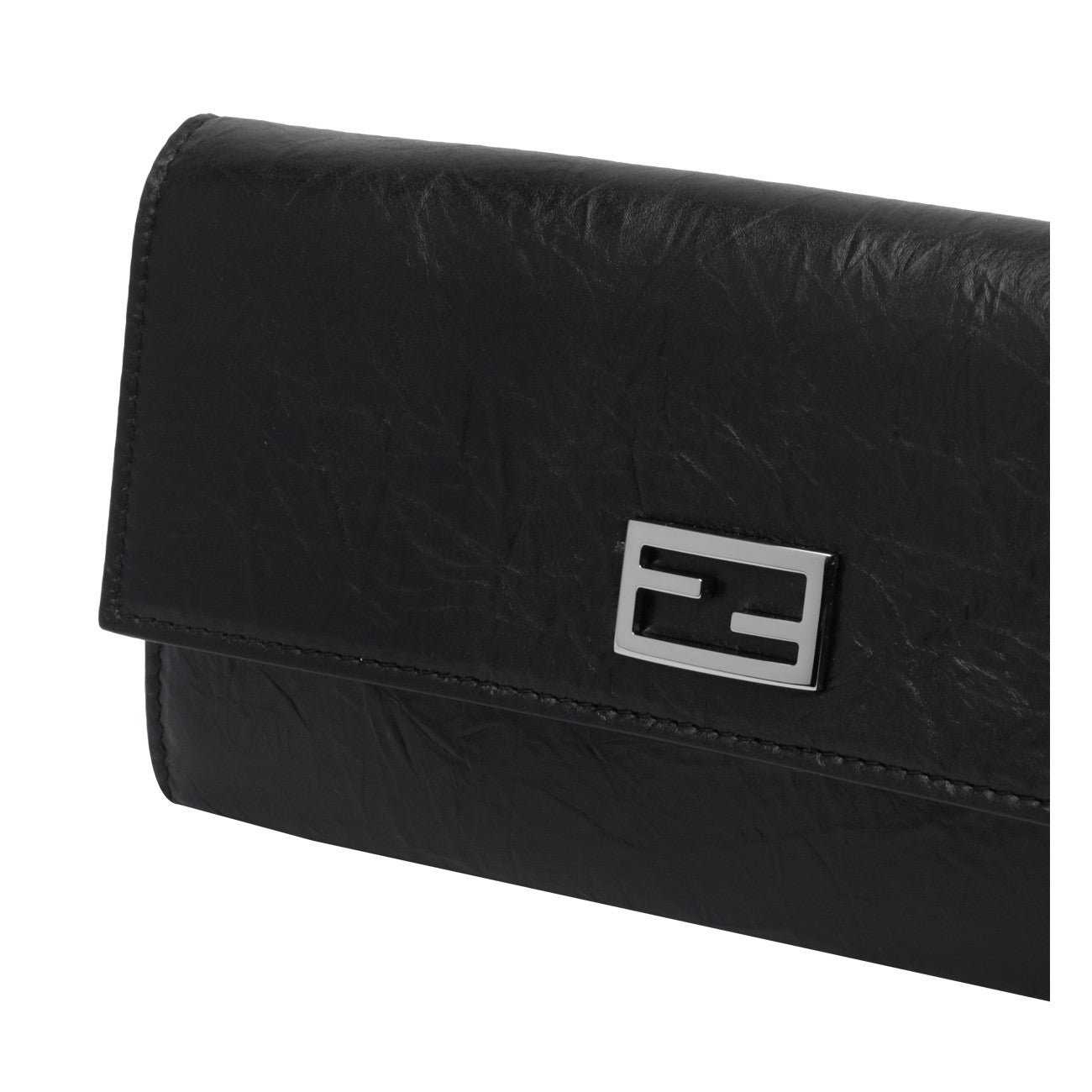 Fendi Women Continental Wallet On Chain Tube With Ff Baguette Logo FENDI