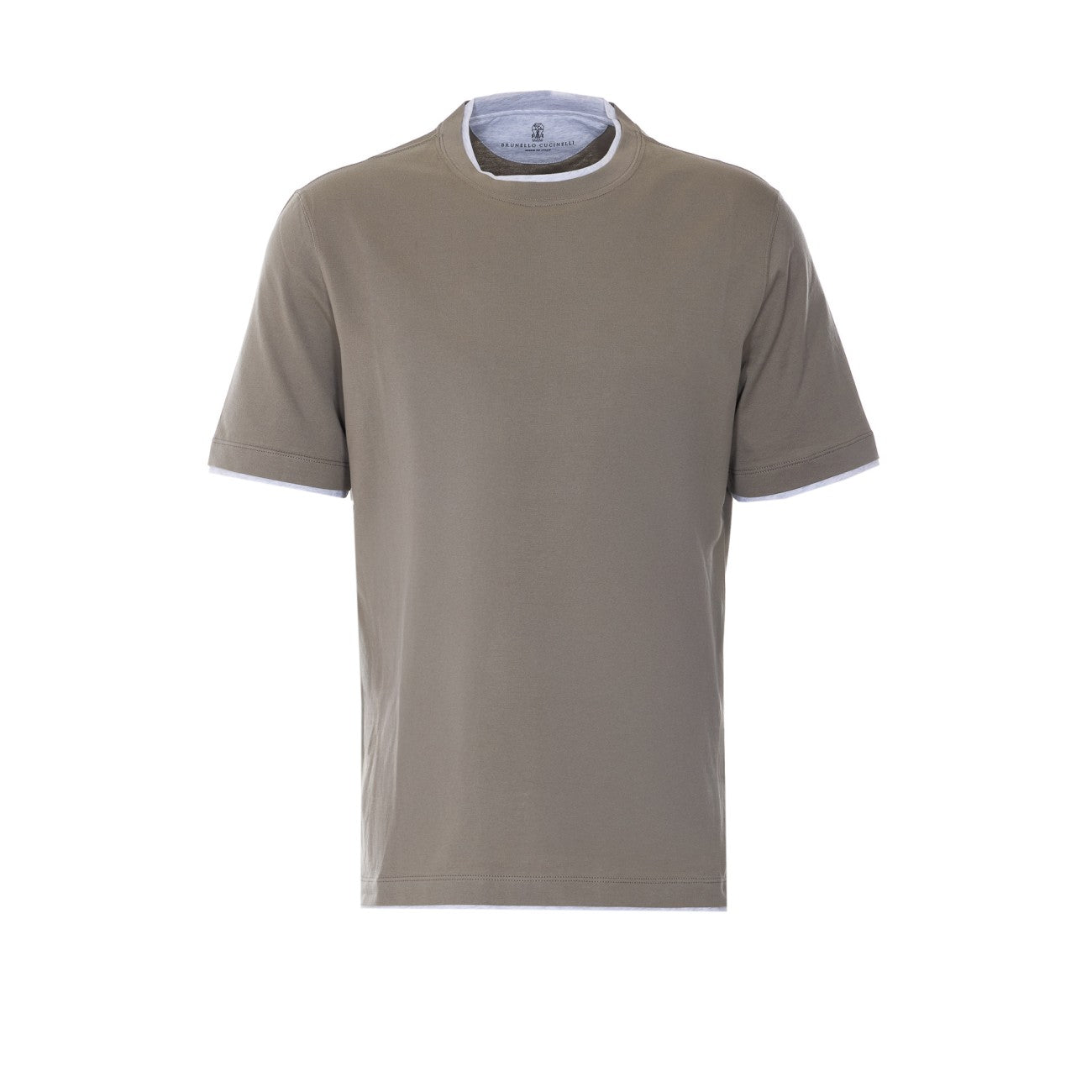 Brunello Cucinelli Men Cotton Jersey Crew Neck T-Shirt With Faux Layering BRUNELLO CUCINELLI