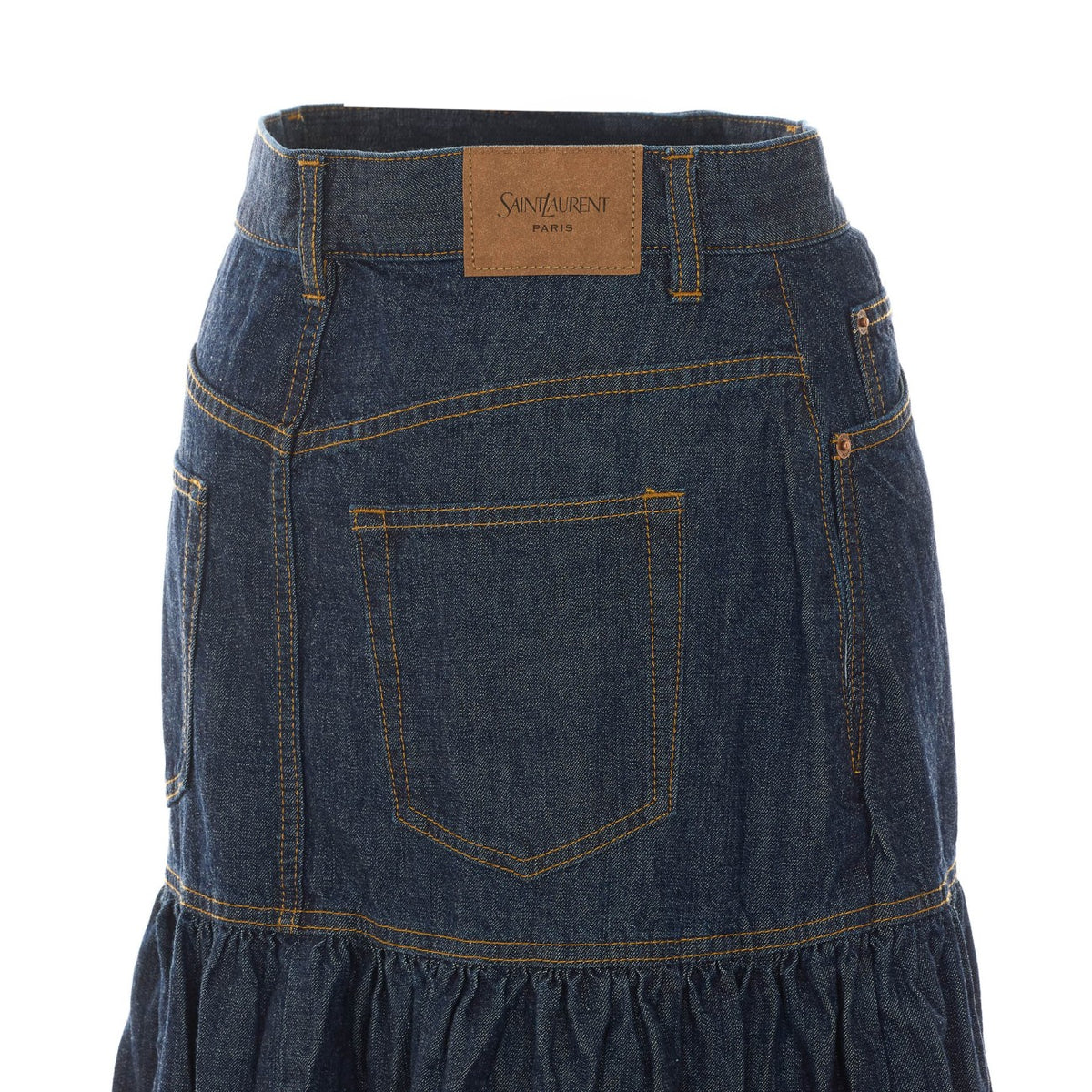 Saint Laurent Women Country Denim Skirt SAINT LAURENT
