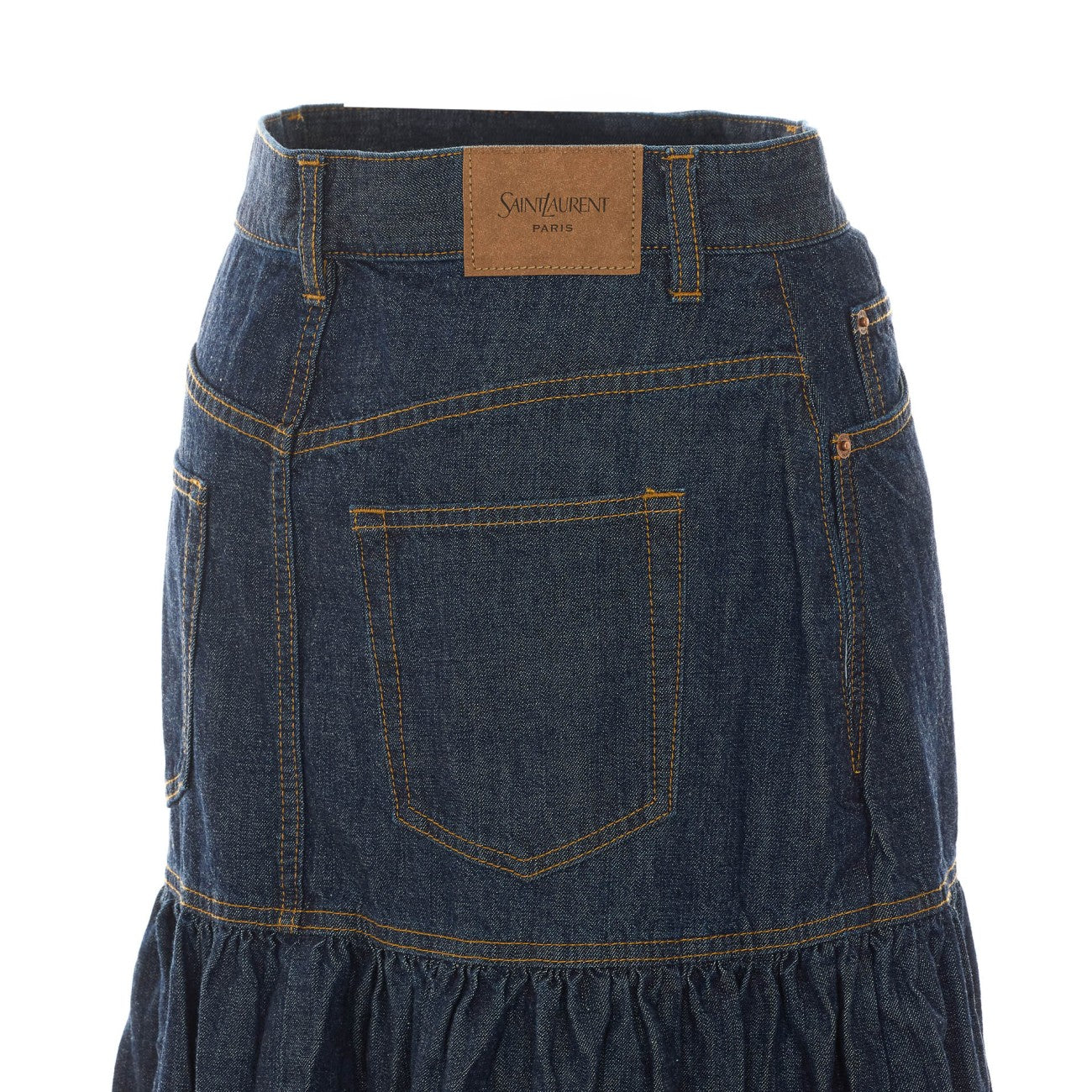 Saint Laurent Women Country Denim Skirt SAINT LAURENT