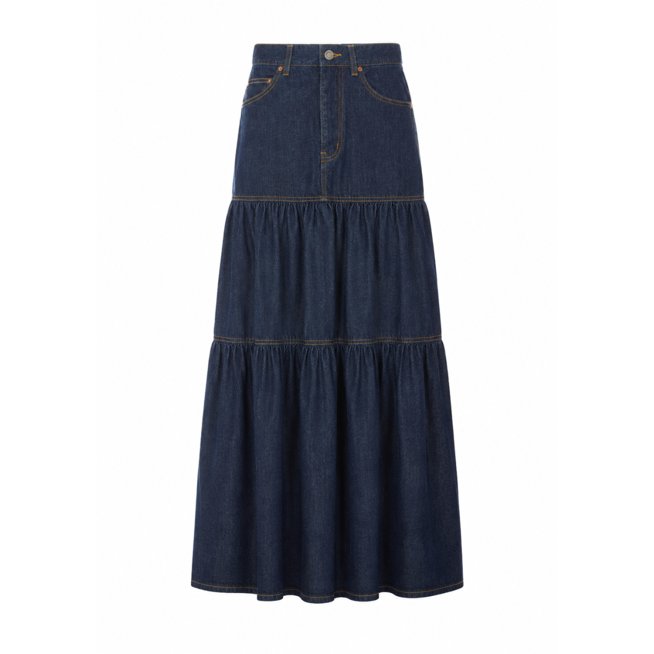 Saint Laurent Women Country Denim Skirt SAINT LAURENT