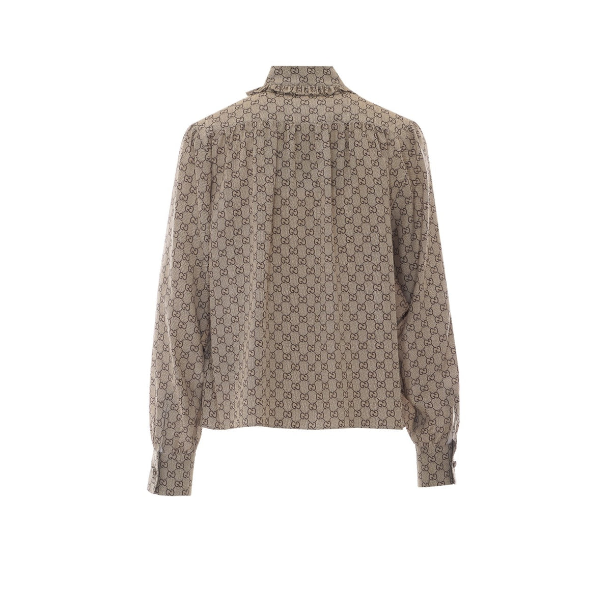 Gucci Women Crepe De Chine Silk Shirt With Gg Print GUCCI