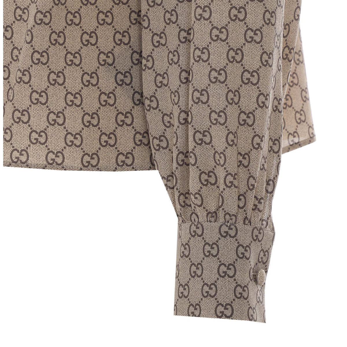 Gucci Women Crepe De Chine Silk Shirt With Gg Print GUCCI
