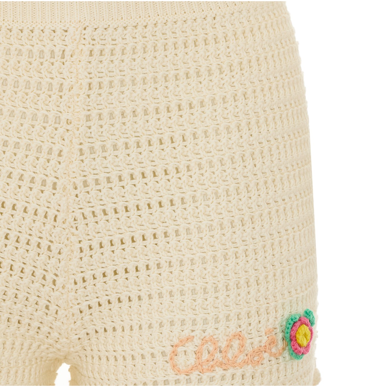 Chloe' Women Crochet Knit Shorts With Logo CHLOE