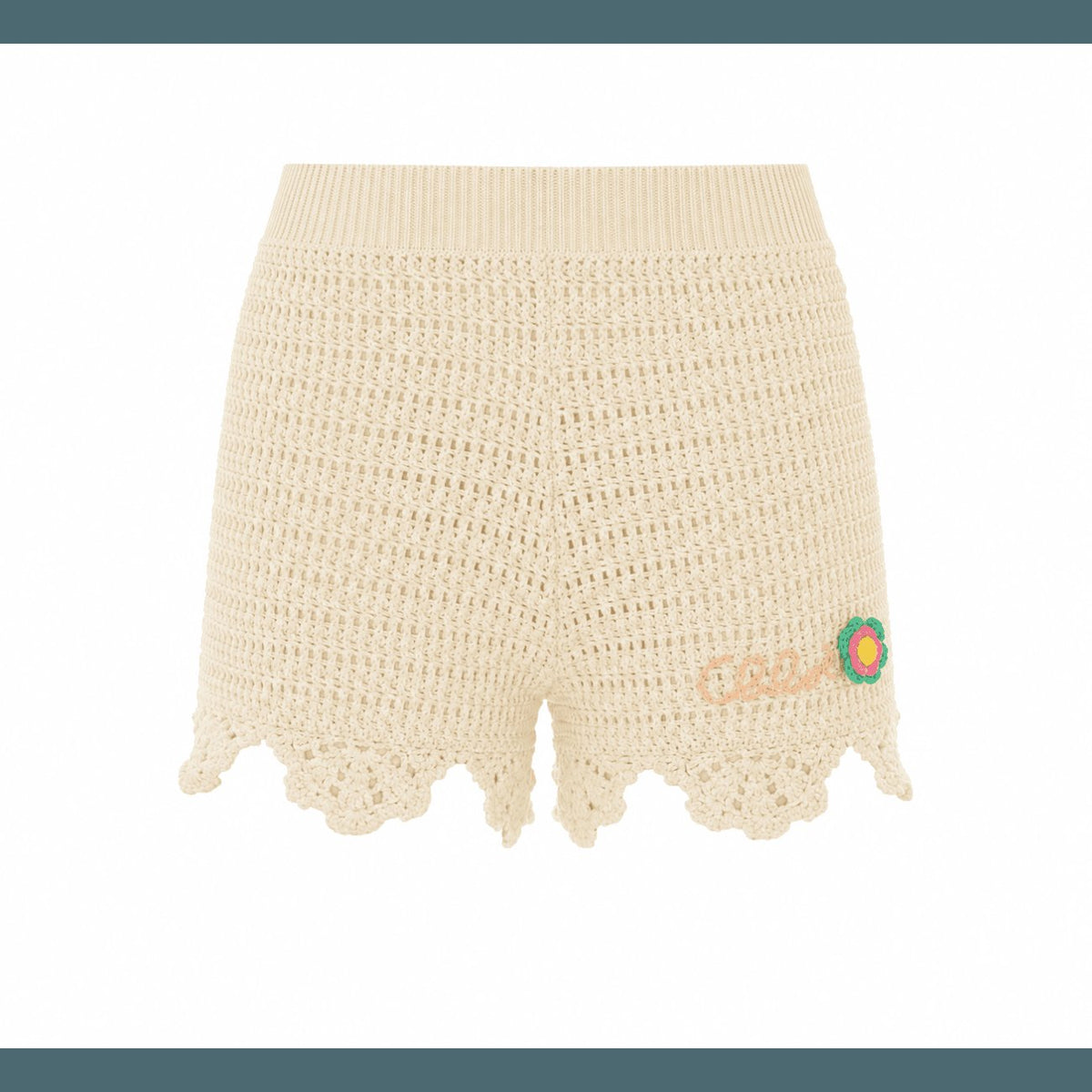 Chloe' Women Crochet Knit Shorts With Logo CHLOE
