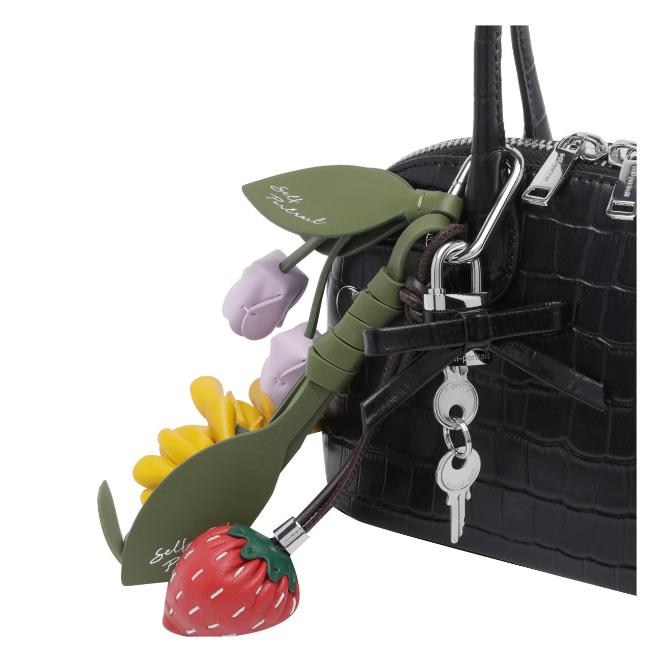 Self Portrait Women Crocodile Print Toast Mini Handbag SELF-PORTRAIT