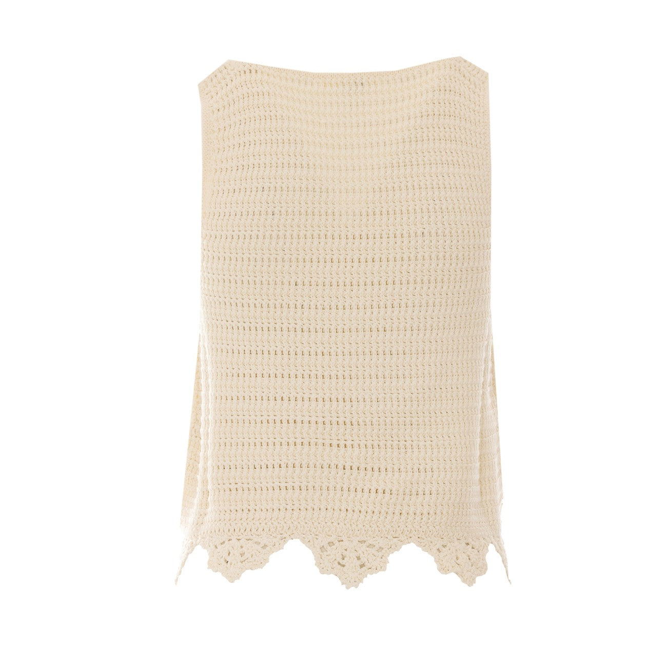 Chloe' Women Cropped Crochet Knit Top With Logo CHLOE