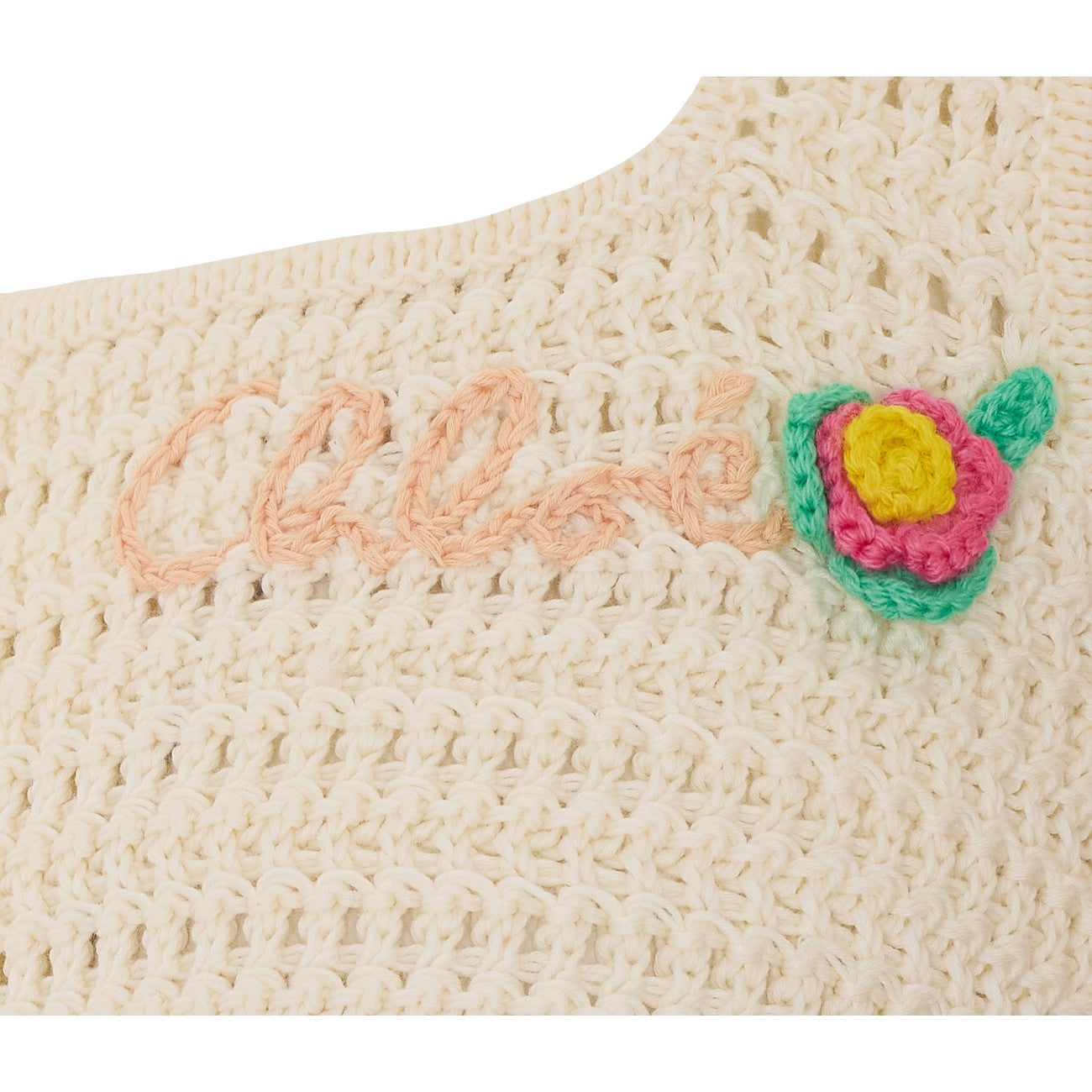 Chloe' Women Cropped Crochet Knit Top With Logo CHLOE
