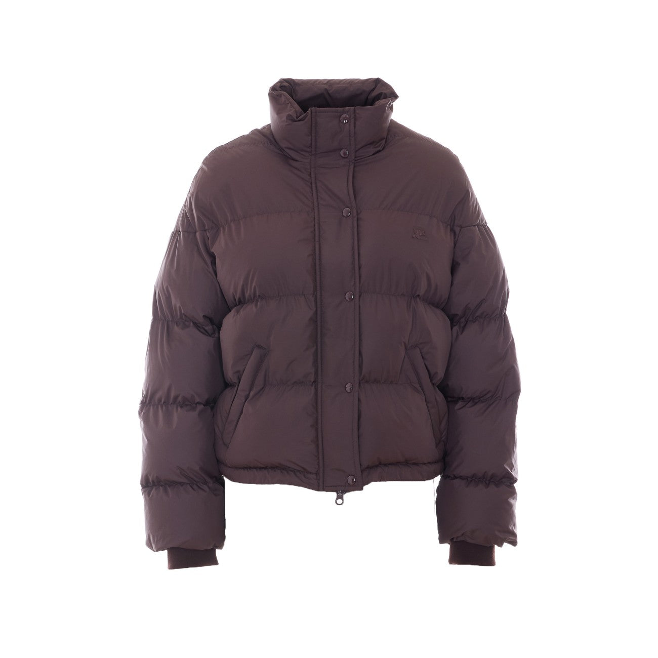 Courreges Women Cropped Puffer Down Jacket With Logo