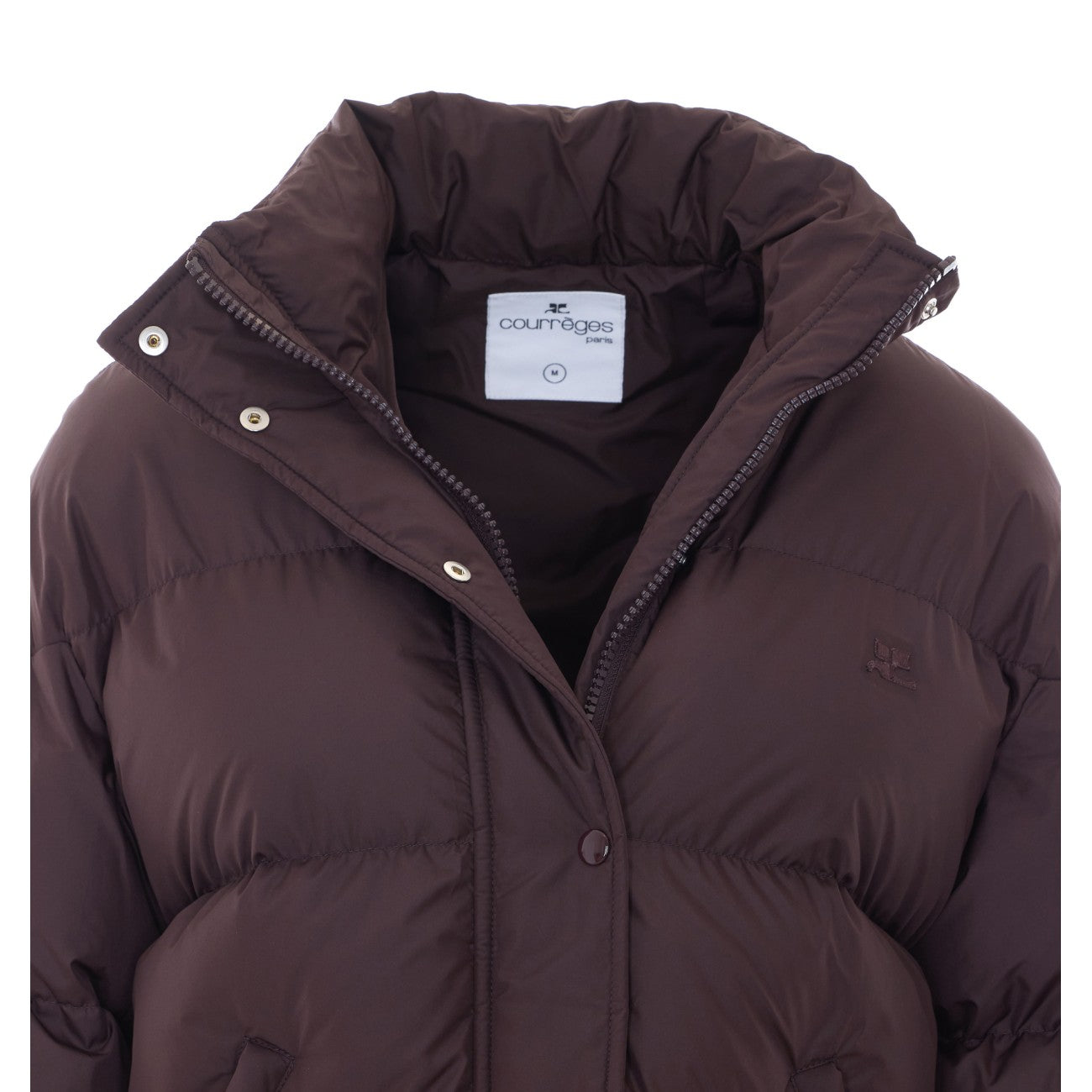Courreges Women Cropped Puffer Down Jacket With Logo