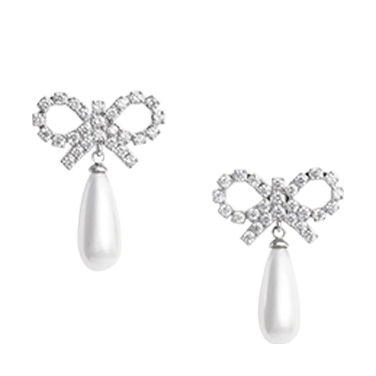 Self Portrait Women Crystal Bow Pearl Earrings SELF-PORTRAIT