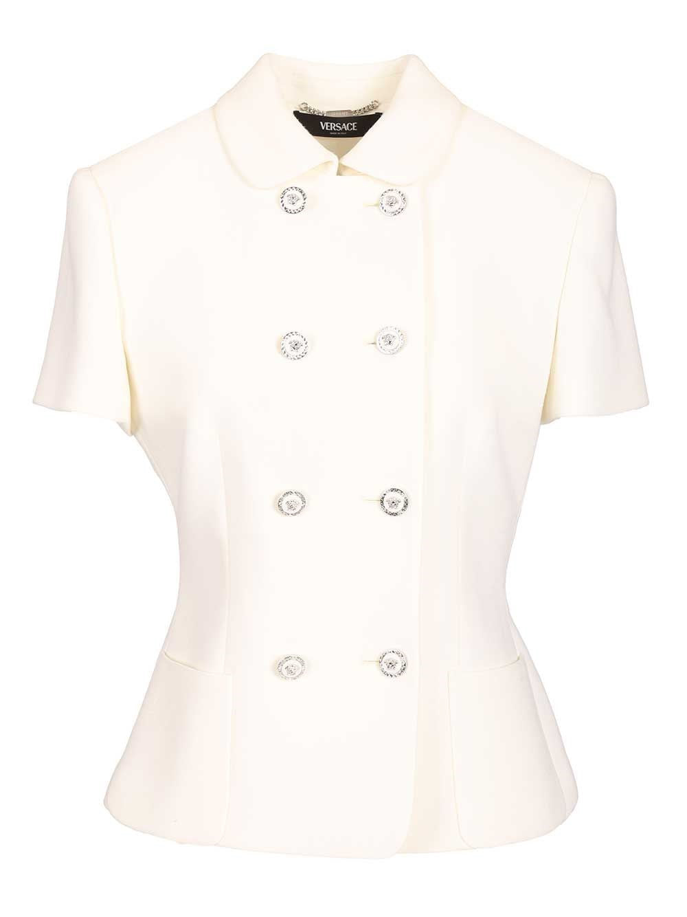 Versace Women Fitted Jacket In Double Wool Crêpe VERSACE