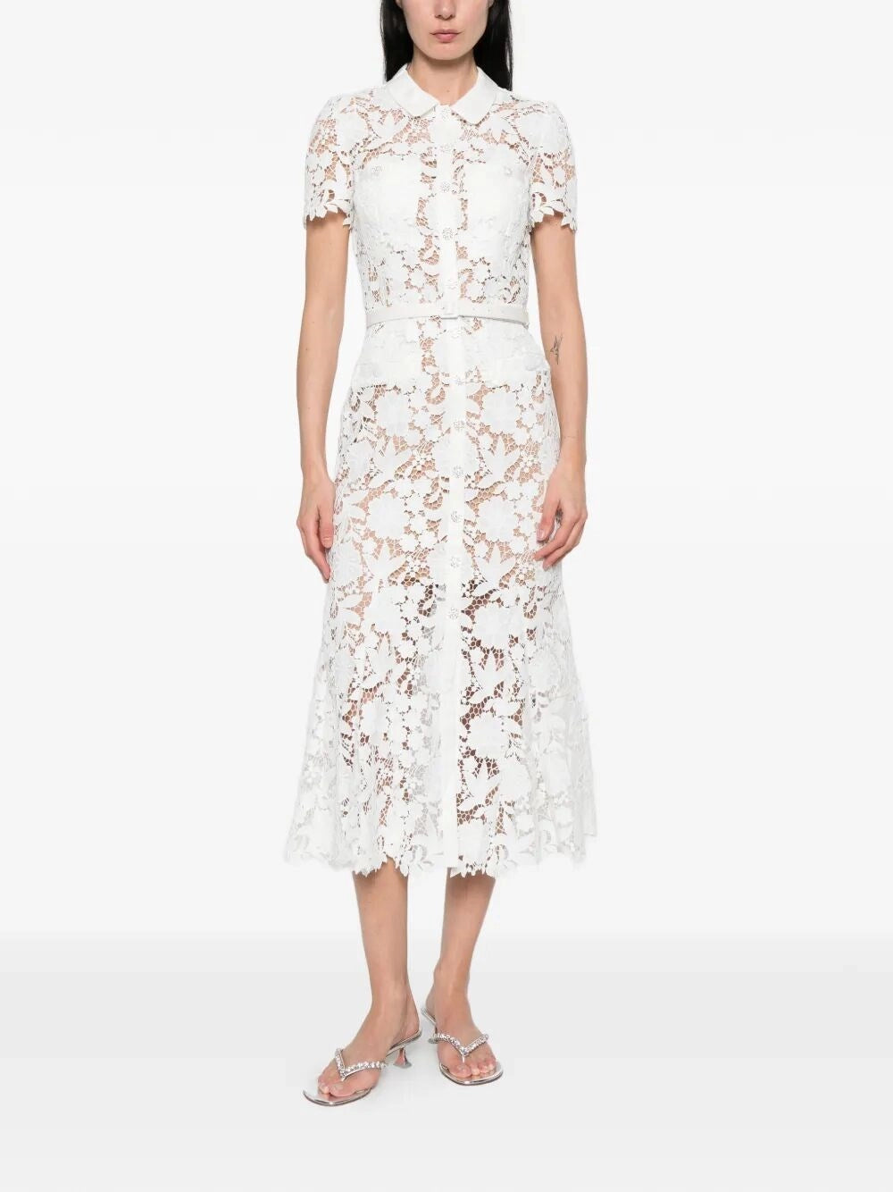 Self-Portrait Women Lace Collared Midi Dress SELF-PORTRAIT