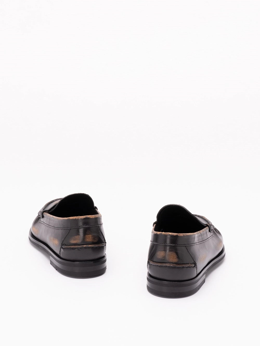 Prada Men Antiqued Leather Loafers PRADA