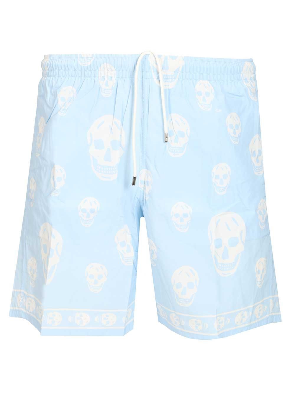 Mcqueen Men Swim Shorts With Skull Motif ALEXANDER MCQUEEN