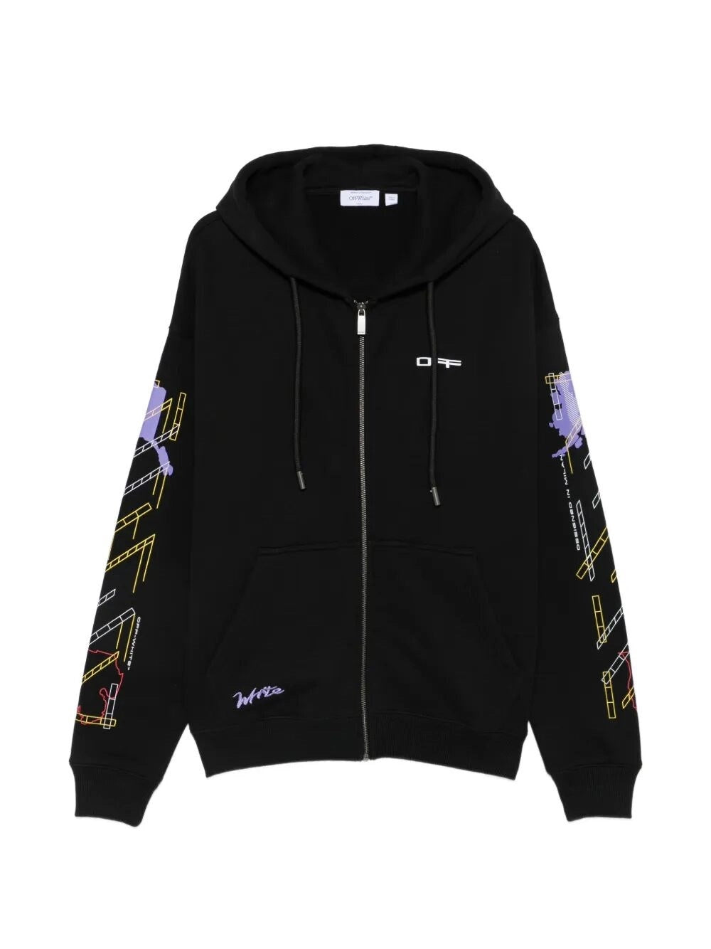 Off White Men `Archigeography Arrow Skate` Zip Hoodie OFF-WHITE
