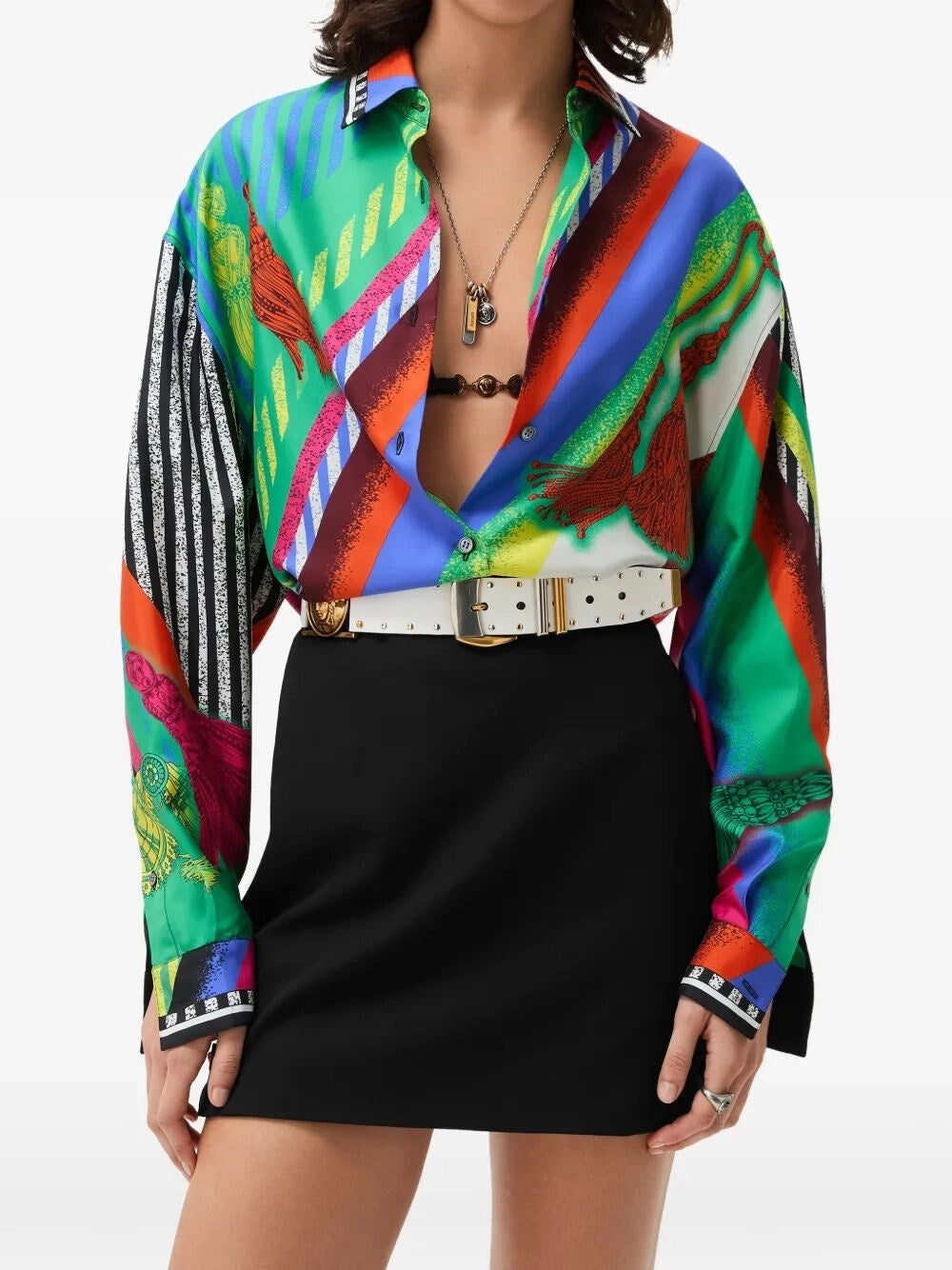 Versace Women Silk Twill Print Shirt VERSACE