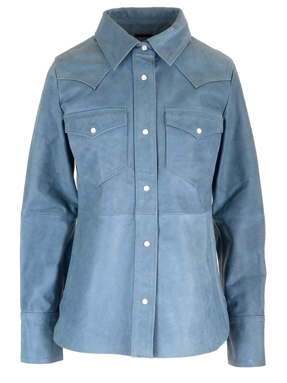 Stand Studio Women Western Style Leather Shirt STAND STUDIO
