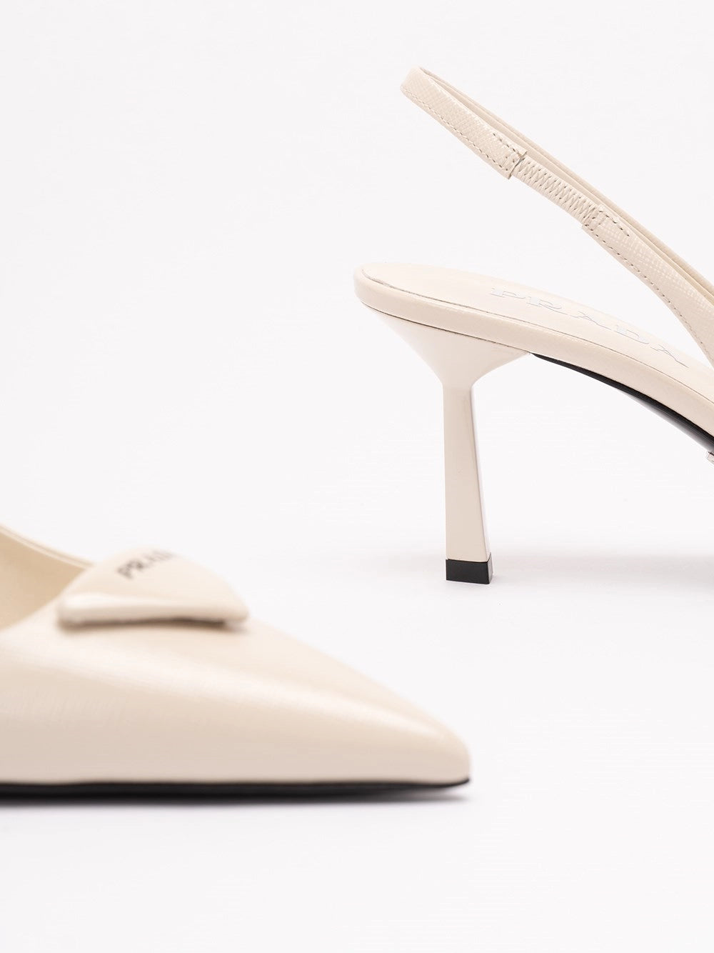 Prada Women Saffiano Patent Leather Slingback Pumps PRADA