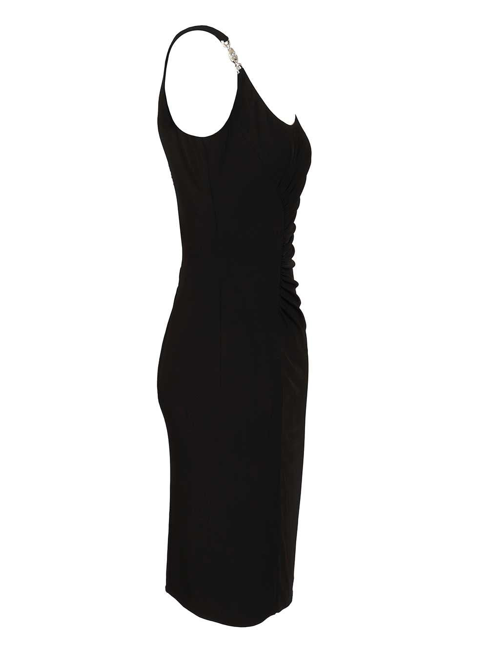 Versace Women Draped Sleeveless Midi Dress