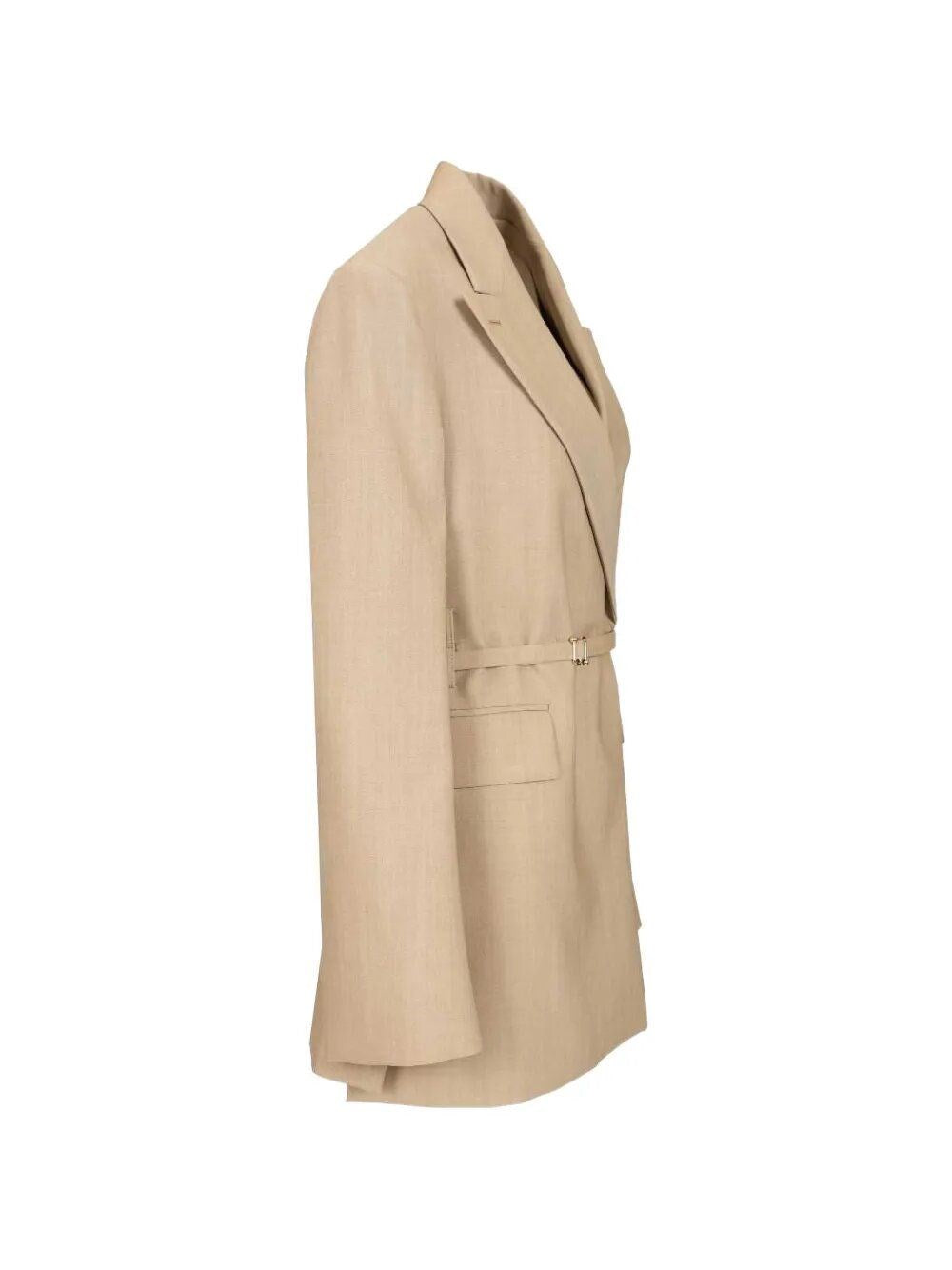 Sportmax Women Long Double-Breasted Wool Blazer SPORTMAX
