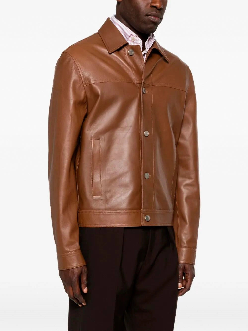 Jacob Cohen Men `Trucker` Leather Jacket JACOB COHEN