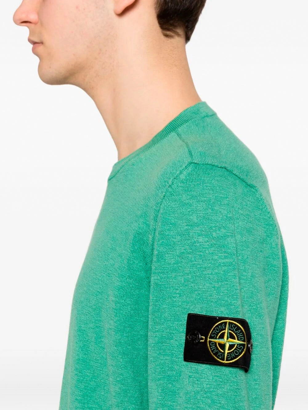 Stone Island Men Stocking Stitch Organic Cotton Nylon Crewneck STONE ISLAND