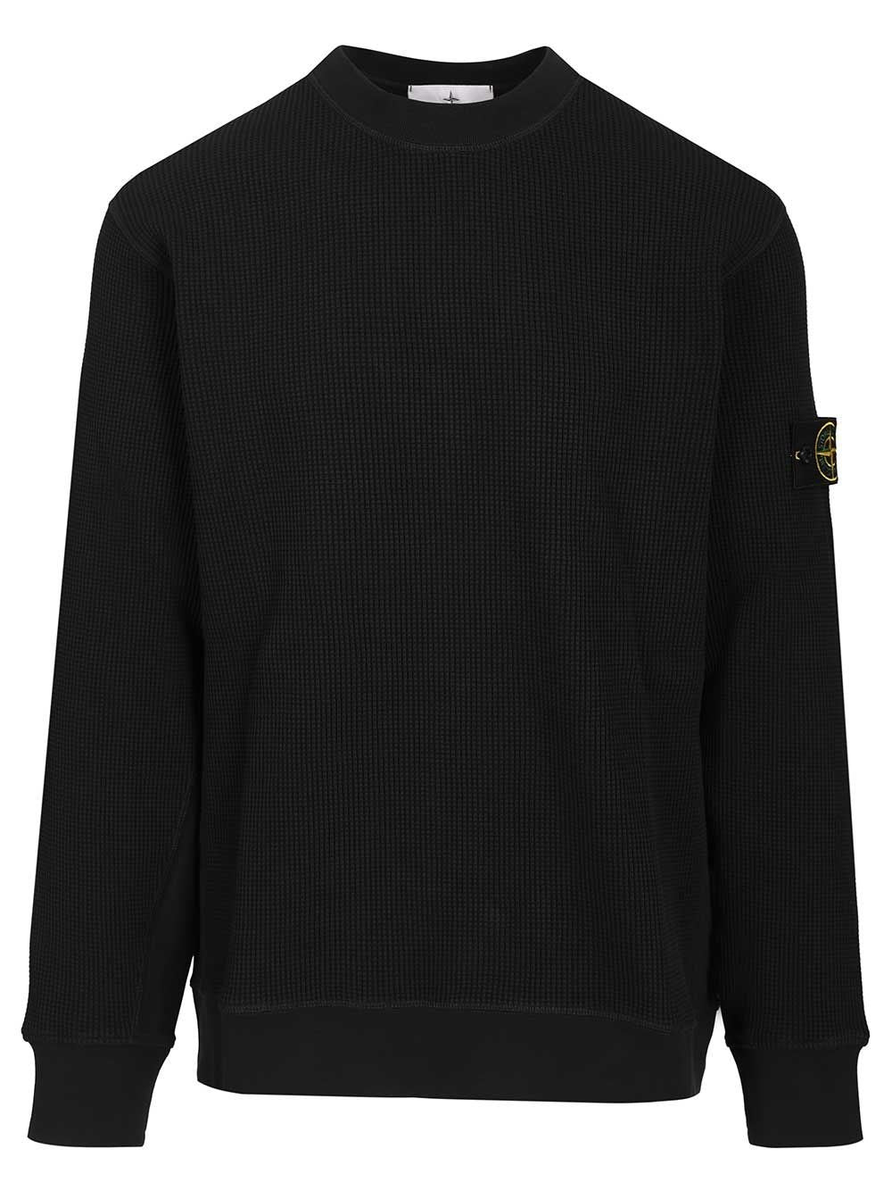 Stone Island Men Crewneck Sweatshirt In Waffle-Knit Organic Cotton STONE ISLAND