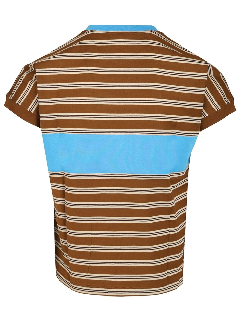 Versace Men Striped Cotton T-Shirt With Inlay VERSACE