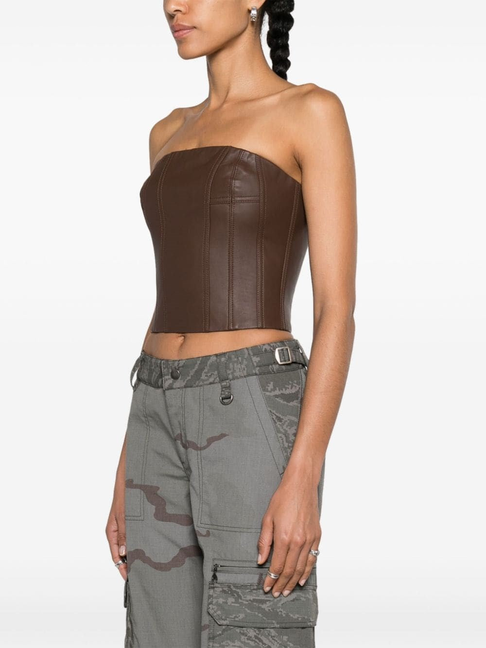 Amiri Women Leather Bustier AMIRI