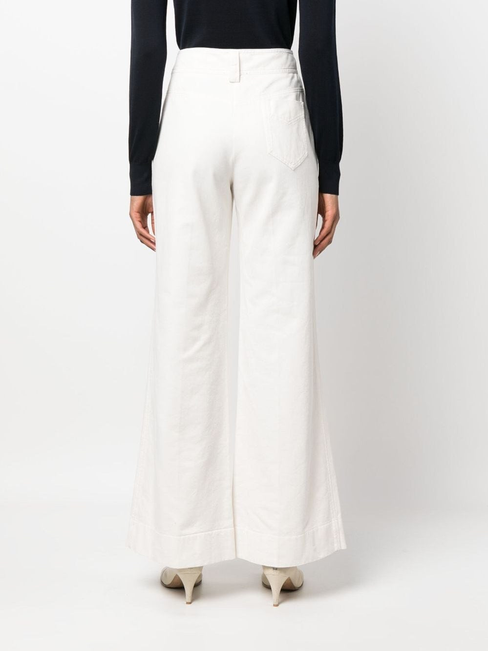 Forte_Forte Women White Wide Leg Trousers FORTE FORTE