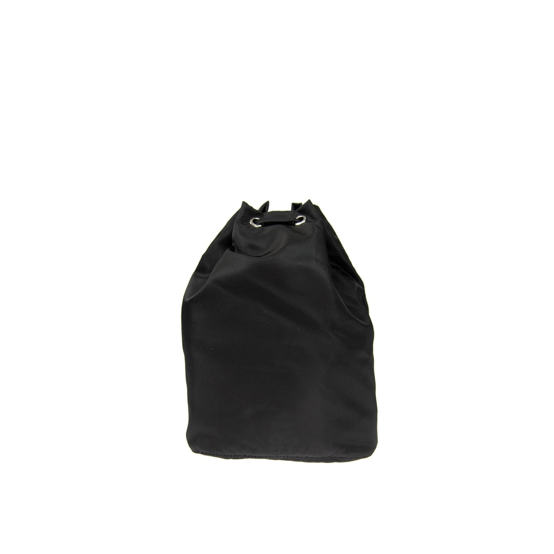 Prada Nylon And Leather Drawstring Pouch Women PRADA