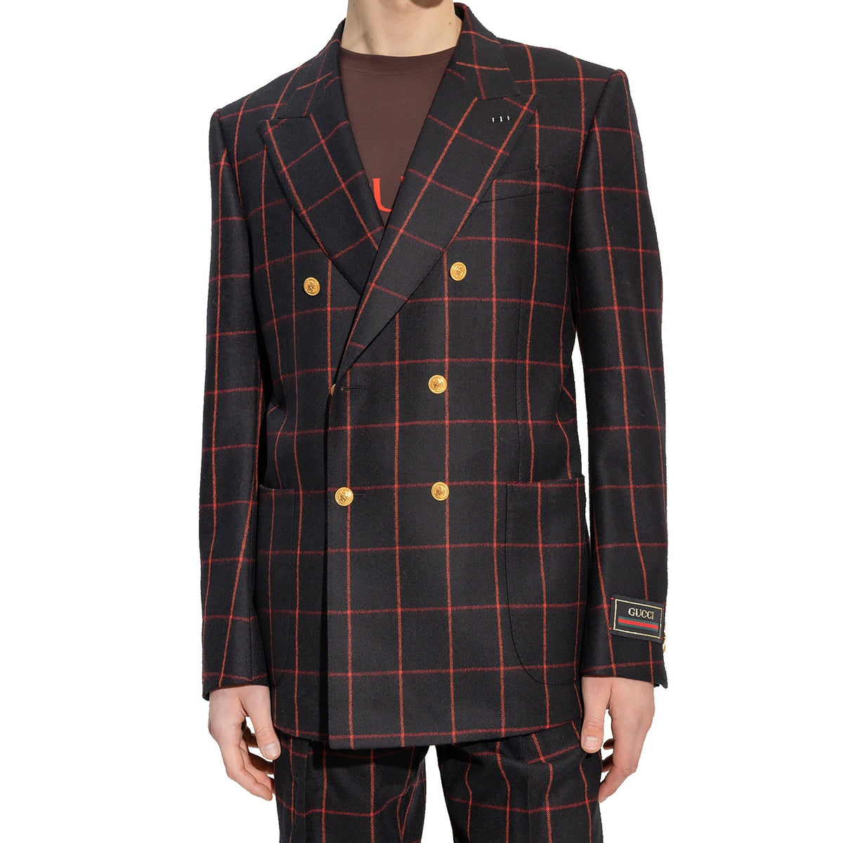 Gucci Wool Checked Blazer Men GUCCI