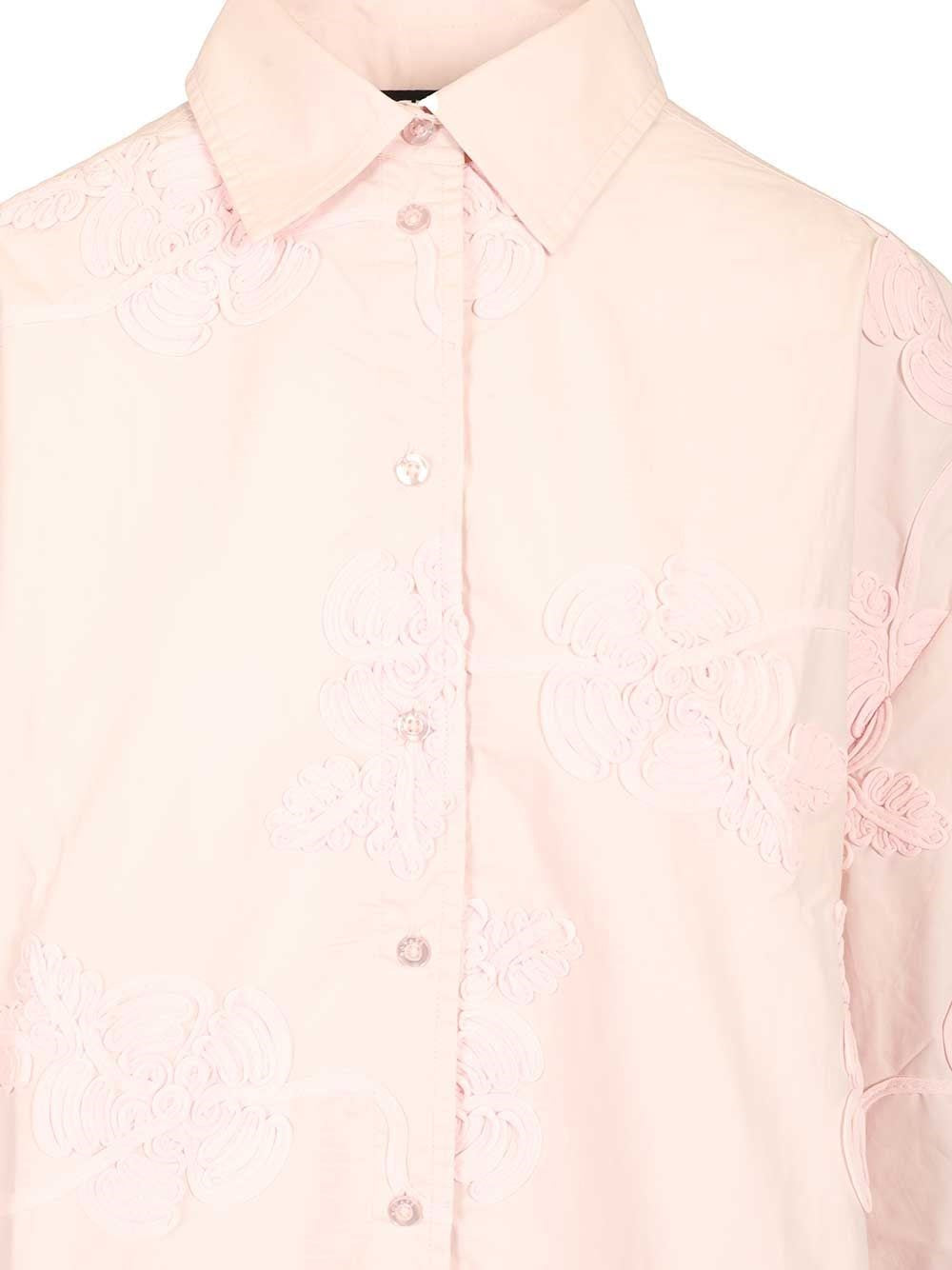 Rotate Women Light Pink Oversized Floral Shirt ROTATE
