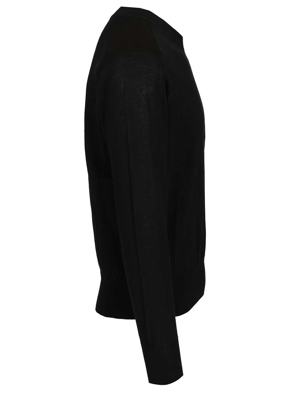 Ami Men Quota -Crewneck Sweater With Contrasted Ami De Coeur Exrafine Merino Wool AMI PARIS
