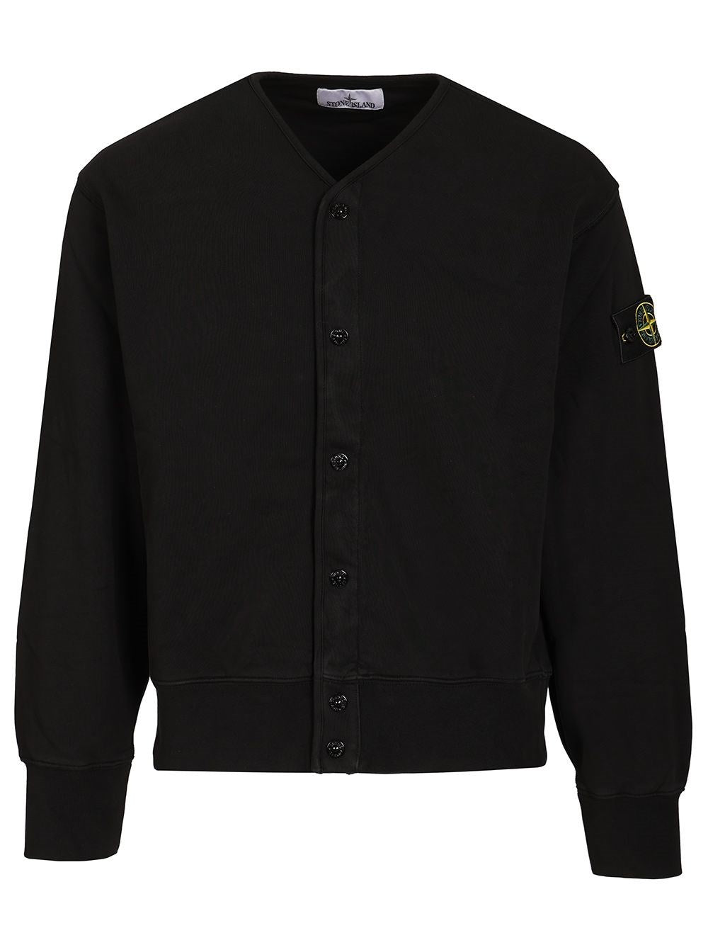 Stone Island Men Organic Cotton Fleece Cardigan Sweatshirt