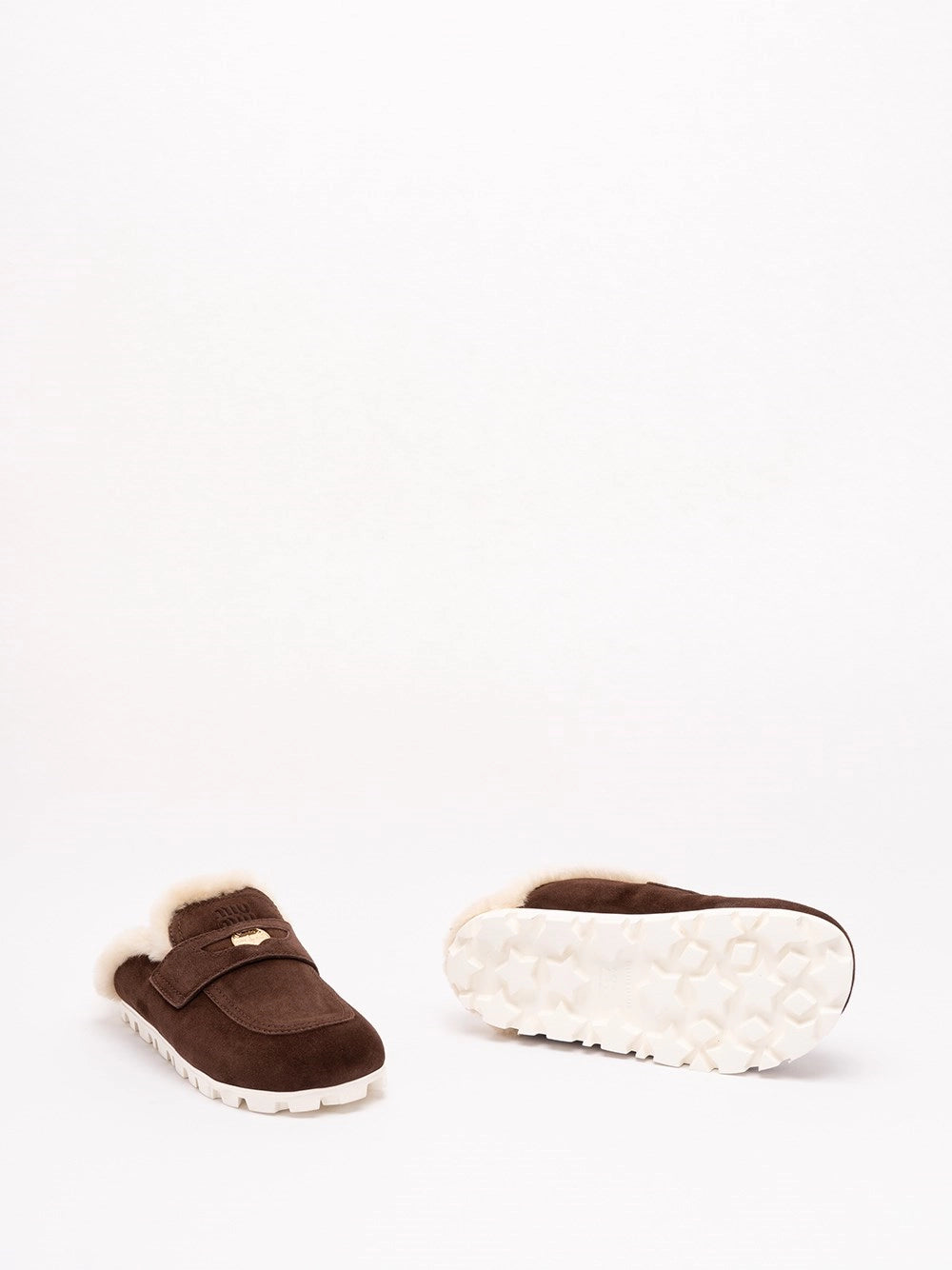 Miu Miu Women Suede And Shearling Mules MIU MIU