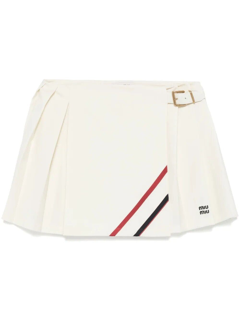 Miu Miu Women Pleated Mohair Canvas Skirt MIU MIU