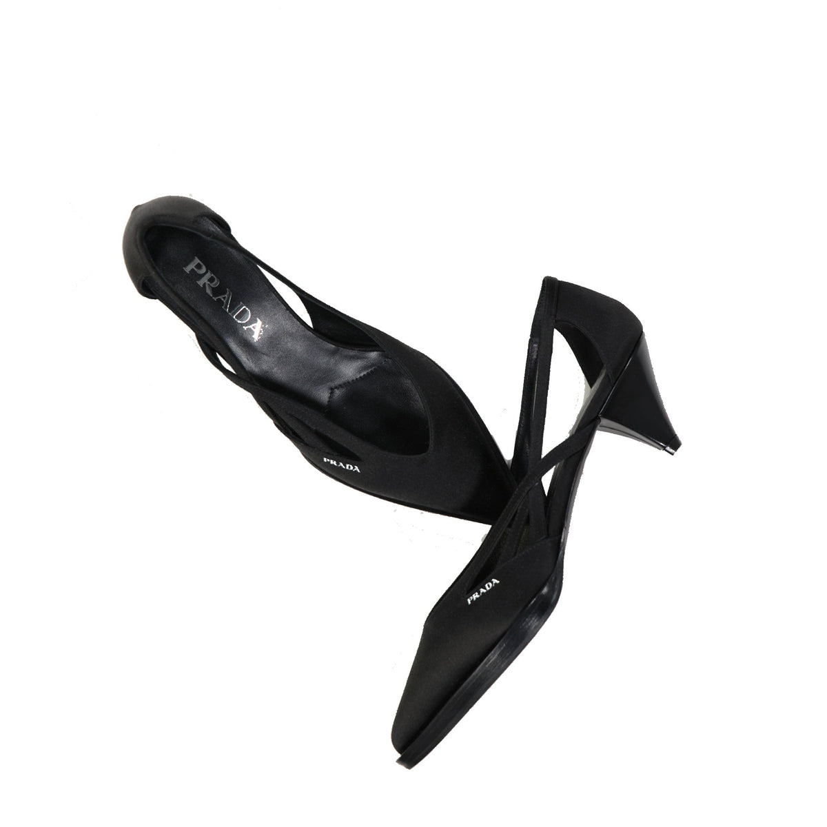 Prada 55Mm Cut-Out Satin Pumps Women PRADA