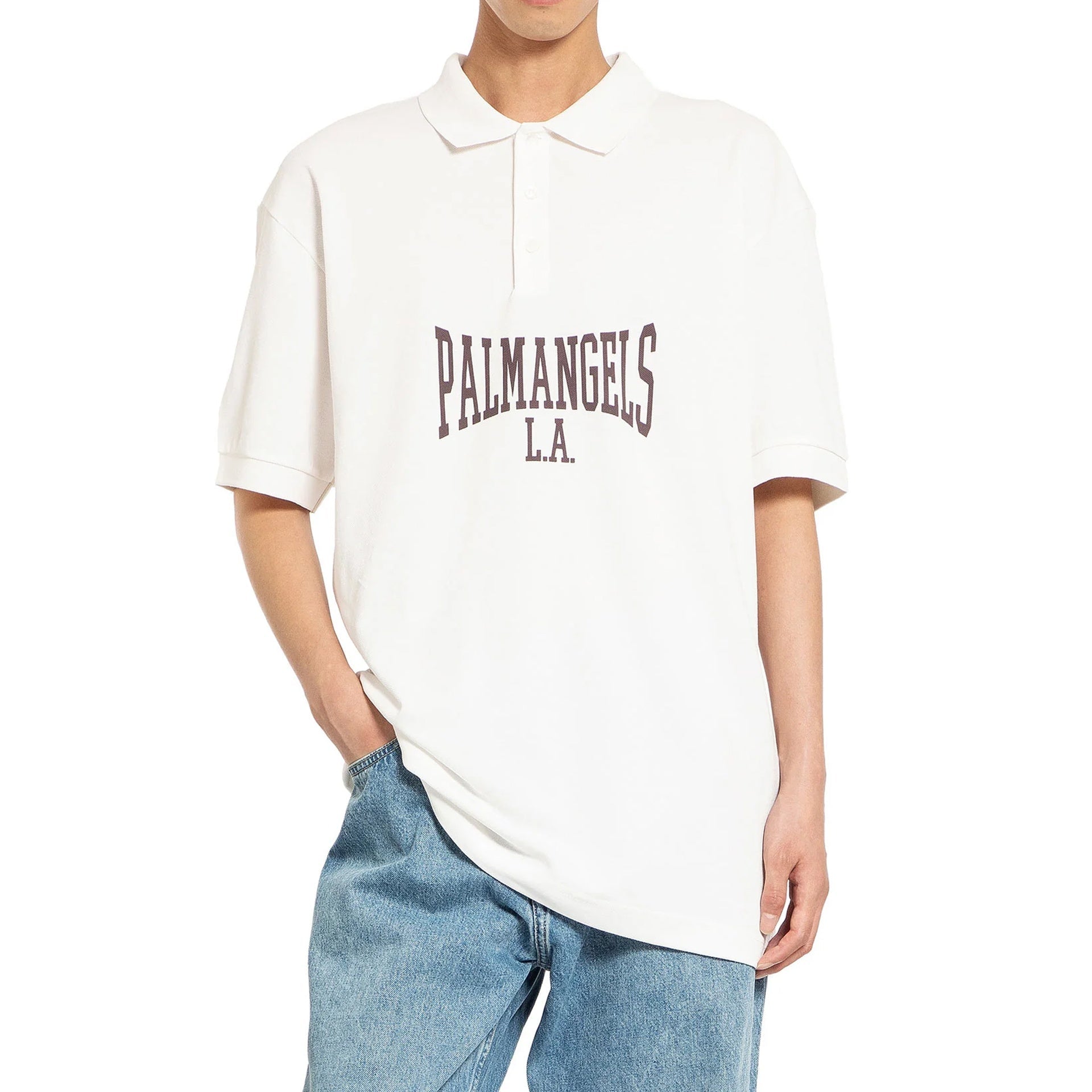Palm Angels College Logo Polo Men PALM ANGELS