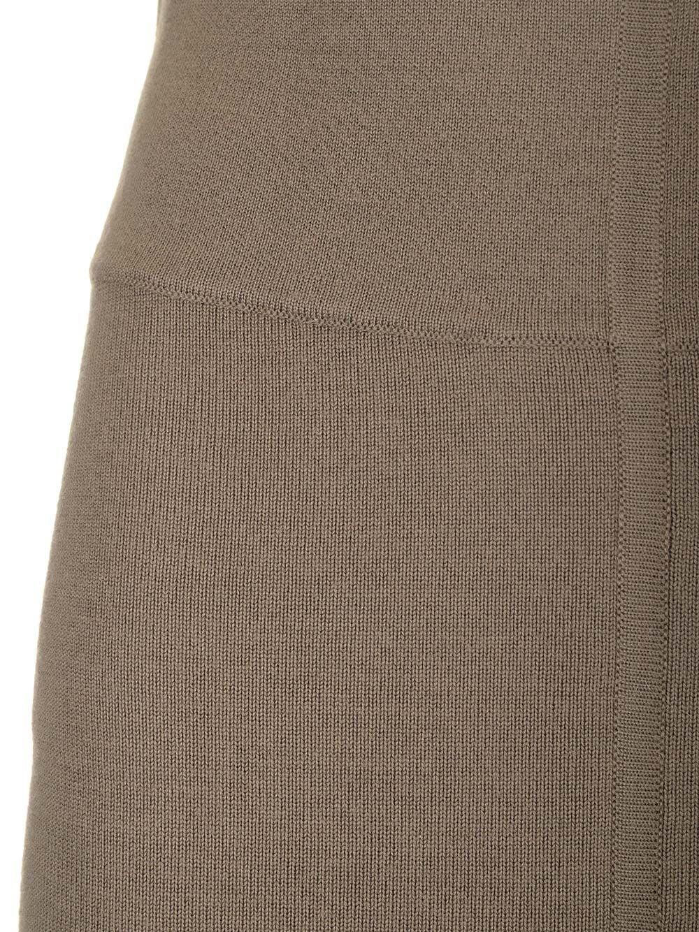 Rick Owens Women Taupe Knit Midi Skirt RICK OWENS